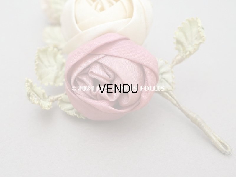 画像4: アンティーク シルク製 薔薇のロココモチーフ