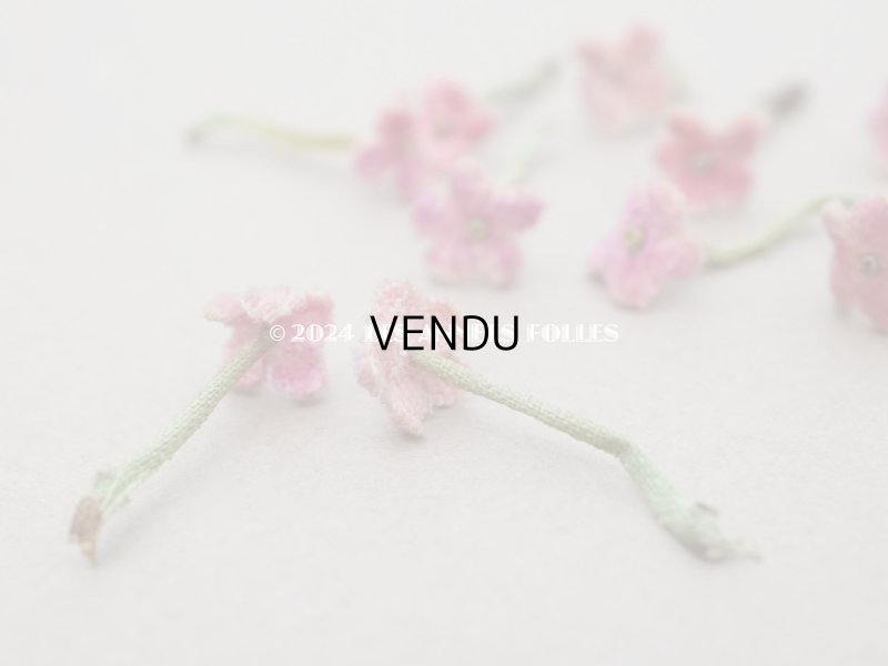 画像5: アンティーク 勿忘草 ベルベットの布花  オールドローズ 12ピースのセット 9mm