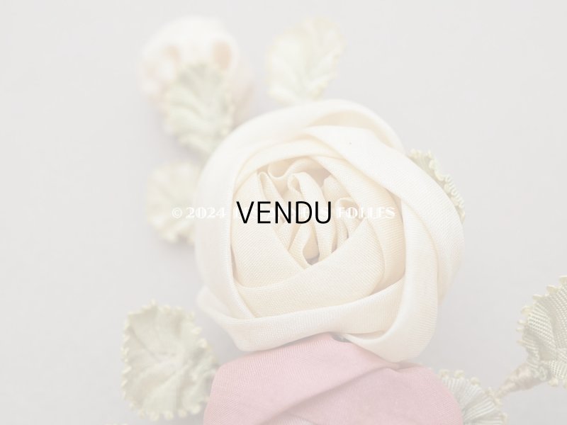 画像5: アンティーク シルク製 薔薇のロココモチーフ