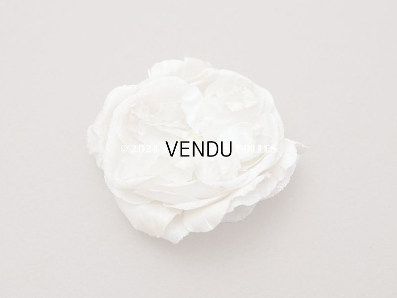 画像2: アンティーク　薔薇の布花 オフホワイト　クウォーターロゼット咲き