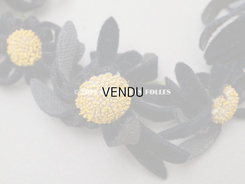 画像7: アンティーク マーガレットの布花　ベルベット 黒