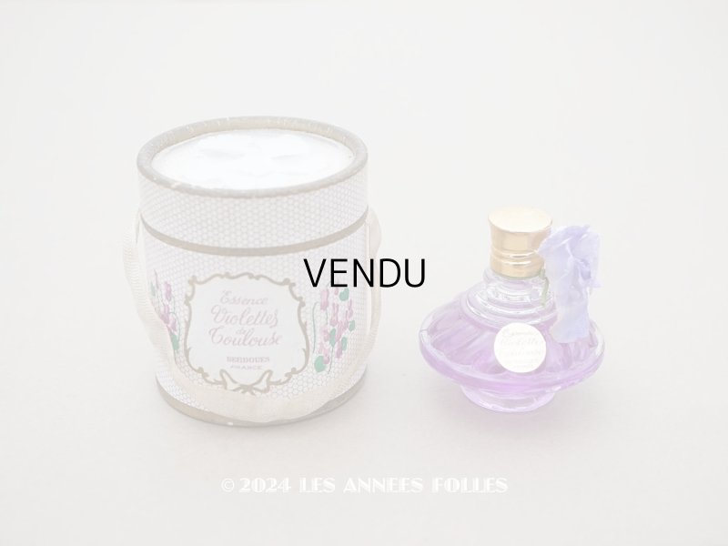 画像1: アンティーク 菫の小さなパフュームボックス＆ボトル 薄紫の香水入り　ESSENCE VIOLETTES DE TOULOUSE - BERDOUES FRANCE -
