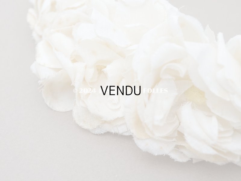 画像11: アンティーク 白薔薇のティアラ 布花 花冠 オフホワイト