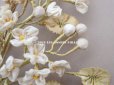 画像7: アンティーク シルク製 ロココモチーフ オフホワイトの花　