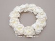 画像1: アンティーク 白薔薇のティアラ 布花 花冠 オフホワイト (1)