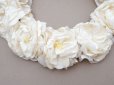 画像7: アンティーク 白薔薇のティアラ 布花 花冠 オフホワイト