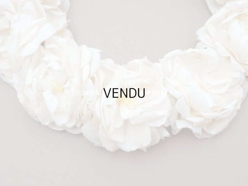 画像7: アンティーク 白薔薇のティアラ 布花 花冠 オフホワイト