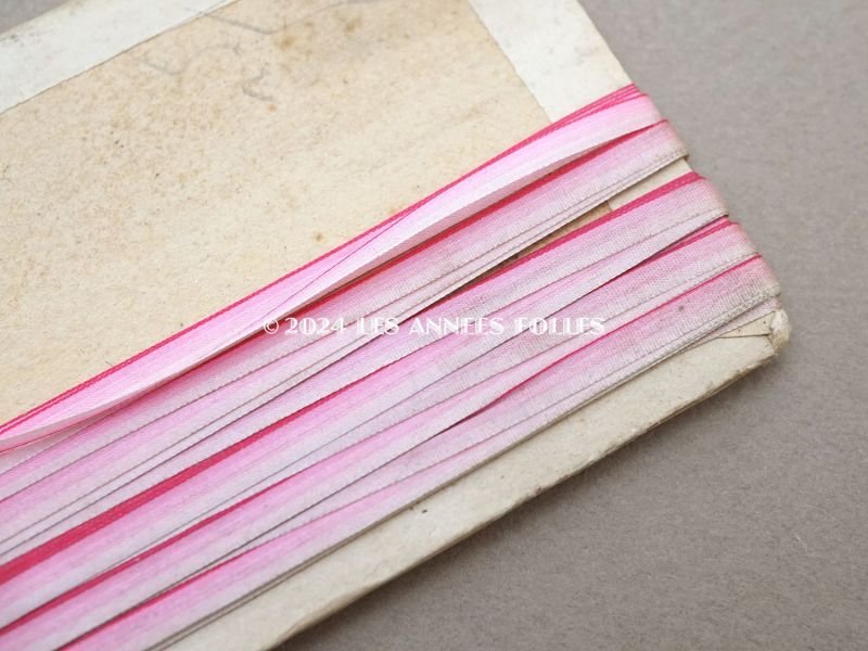 画像3: アンティーク  リボン刺繍 & ロココトリム用 シルク製 リボン 5m 極細3mm幅 淡いピンク 