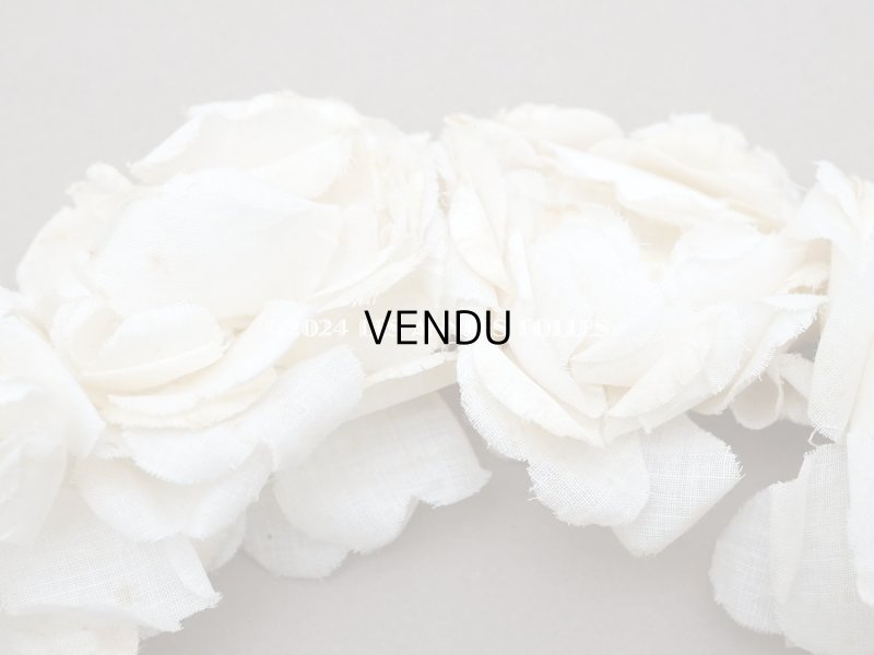画像10: アンティーク 白薔薇のティアラ 布花 花冠 オフホワイト