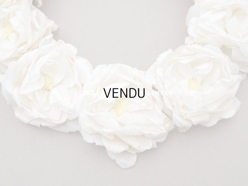 画像4: アンティーク 白薔薇のティアラ 布花 花冠 オフホワイト