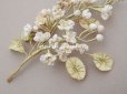 画像4: アンティーク シルク製 ロココモチーフ オフホワイトの花　