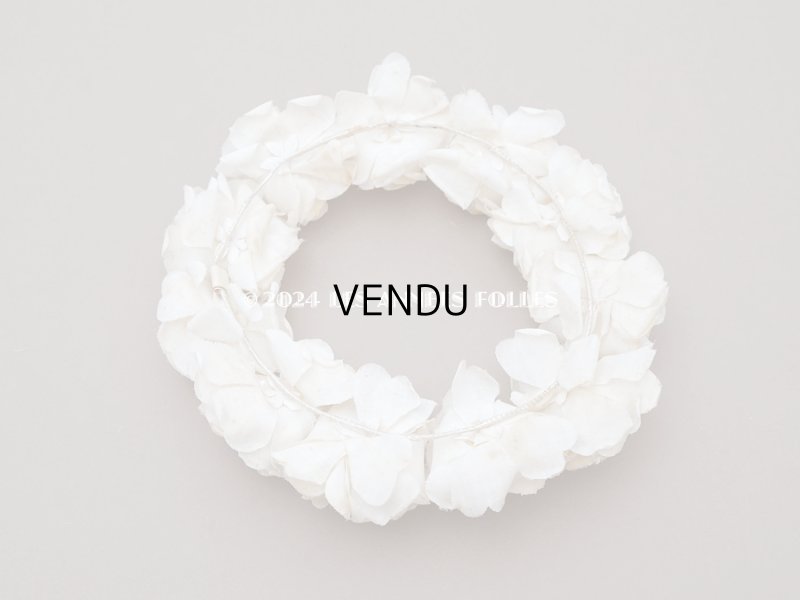 画像8: アンティーク 白薔薇のティアラ 布花 花冠 オフホワイト