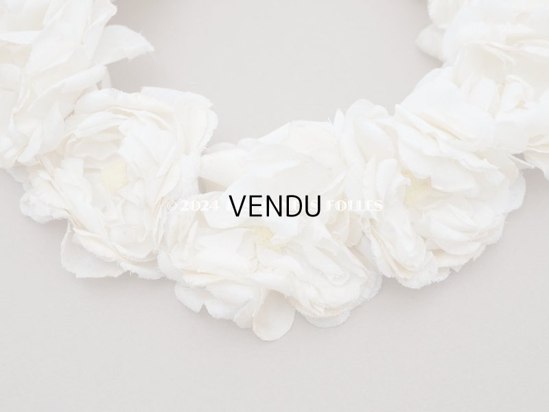 画像6: アンティーク 白薔薇のティアラ 布花 花冠 オフホワイト
