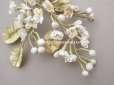 画像5: アンティーク シルク製 ロココモチーフ オフホワイトの花　