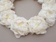 画像3: アンティーク 白薔薇のティアラ 布花 花冠 オフホワイト
