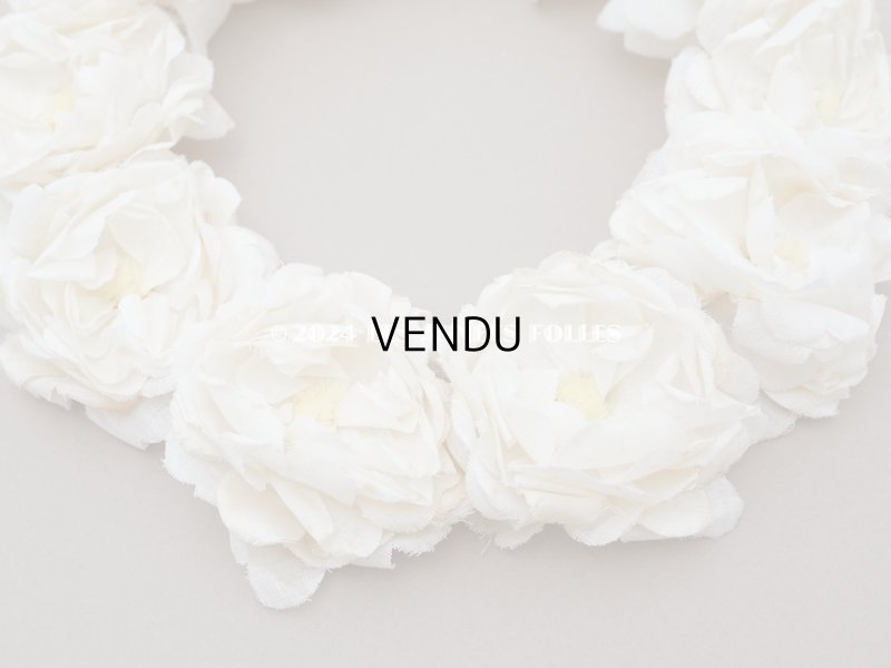 画像3: アンティーク 白薔薇のティアラ 布花 花冠 オフホワイト