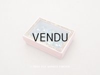 1900年代頃　アンティーク ガラスの蓋の紙箱 淡いピンク