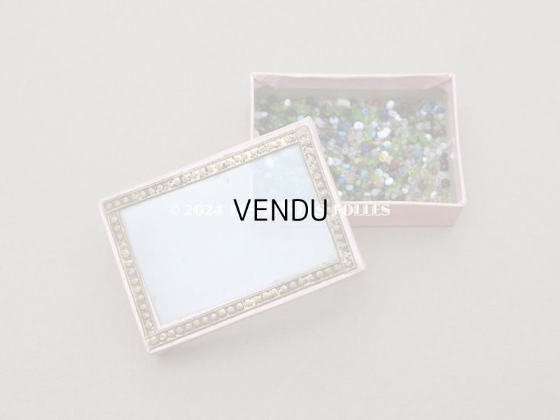 画像5: 1900年代頃　アンティーク ガラスの蓋の紙箱 淡いピンク