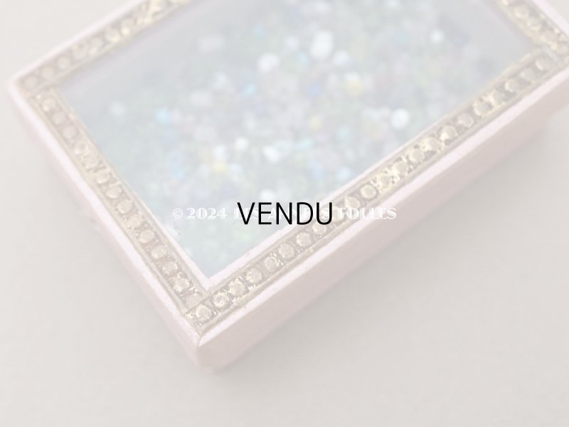 画像7: 1900年代頃　アンティーク ガラスの蓋の紙箱 淡いピンク