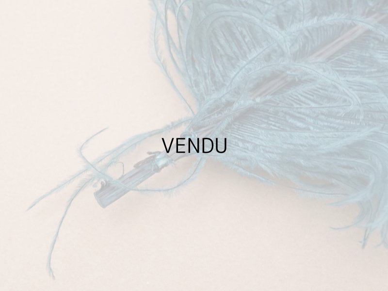 画像6: 1900年頃 アンティーク フェザー 羽飾り ブルーグリーン