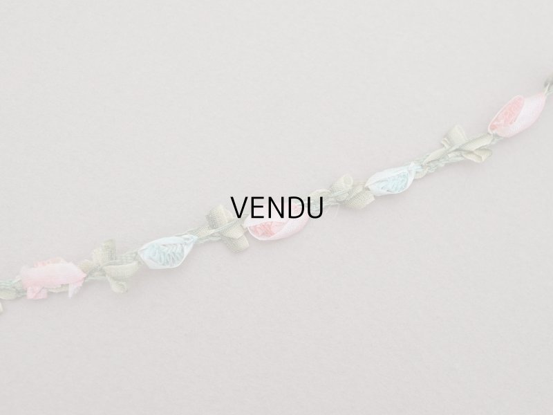 画像5: 1900年頃 アンティーク シルク製  ロココトリム 2色の薔薇 ロココリボン 30cm