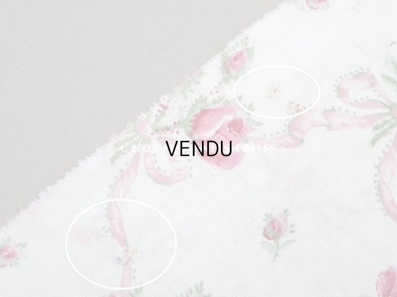 画像10: アンティーク  薔薇のブーケ柄　 コットン製 ファブリック 170×60cm