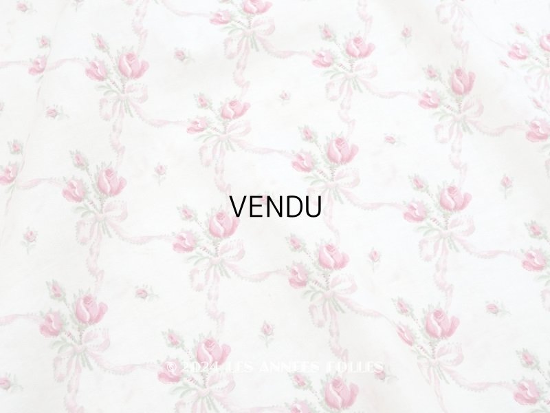 画像1: アンティーク  薔薇のブーケ柄　 コットン製 ファブリック 170×60cm