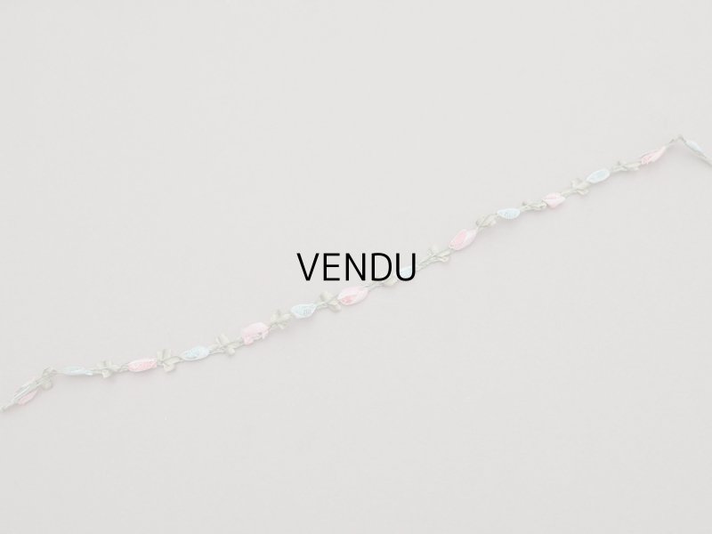 画像3: 1900年頃 アンティーク シルク製  ロココトリム 2色の薔薇 ロココリボン 30cm