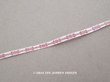 1900年頃 アンティーク トリム ドール用 極細 4.5mm幅 ワインレッドの刺繍入り