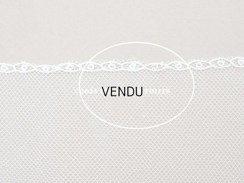 画像6: アンティーク 花刺繍入り 幅広 チュールレース オフホワイト 42cm