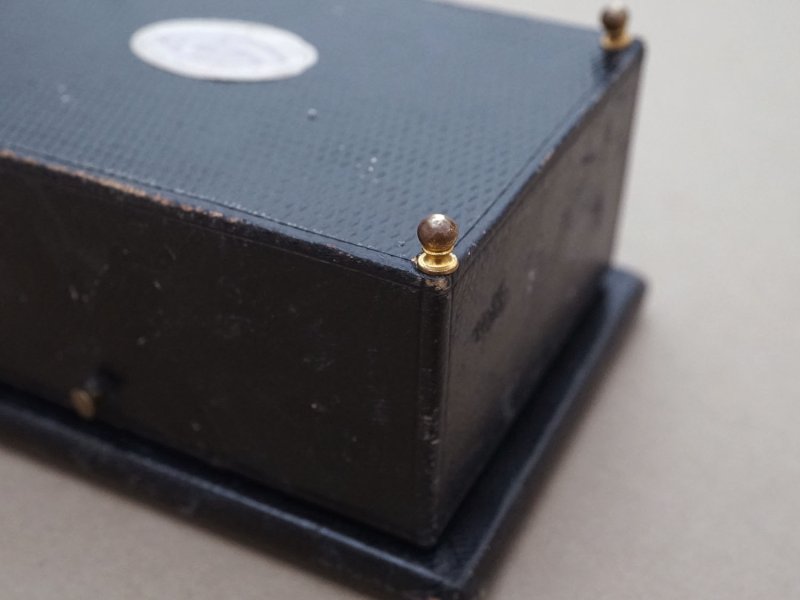 画像10: 19世紀 アンティーク ジュエリーケース ゴールドの脚付き グレイのシルククッション