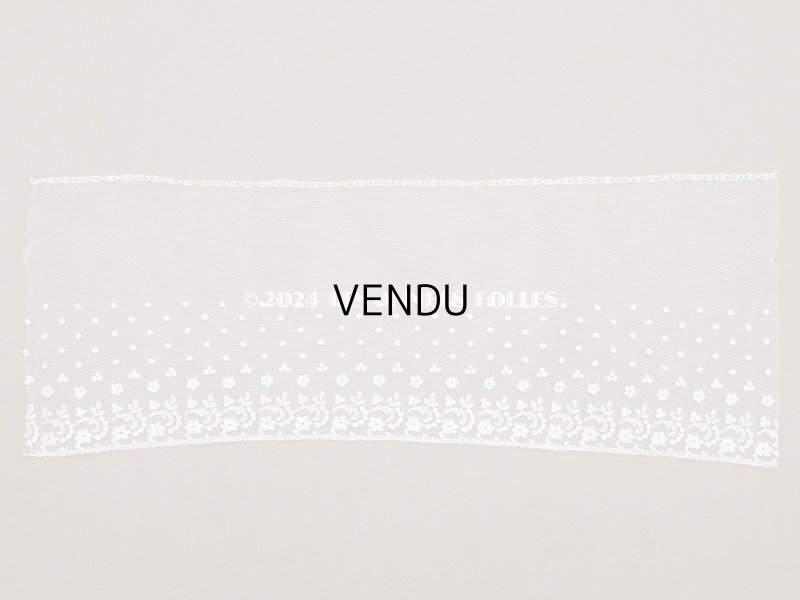 画像4: アンティーク 花刺繍入り 幅広 チュールレース オフホワイト 42cm