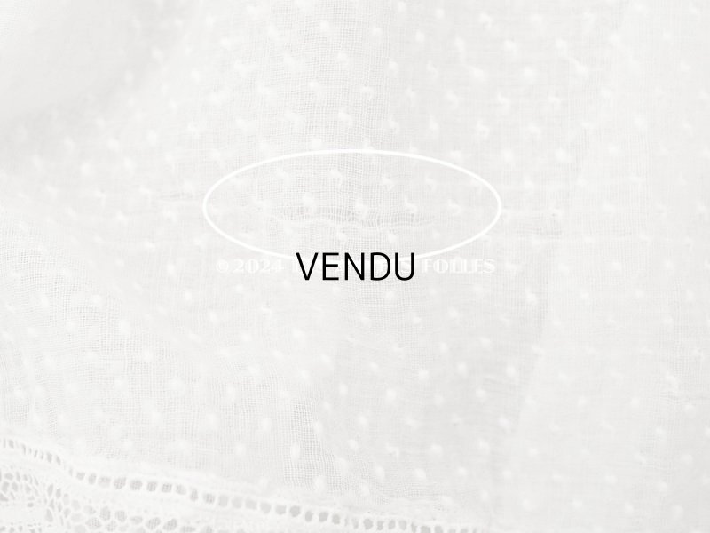 画像11: 1900年頃 アンティーク ドールドレス　ドット刺繍のコットンファブリック ベビードレス　