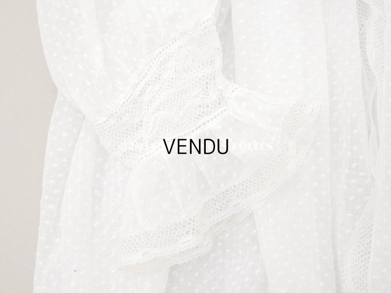 画像7: 1900年頃 アンティーク ドールドレス　ドット刺繍のコットンファブリック ベビードレス　