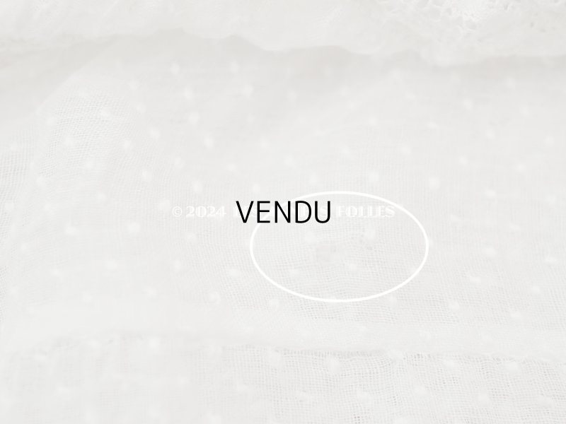 画像9: 1900年頃 アンティーク ドールドレス　ドット刺繍のコットンファブリック ベビードレス　