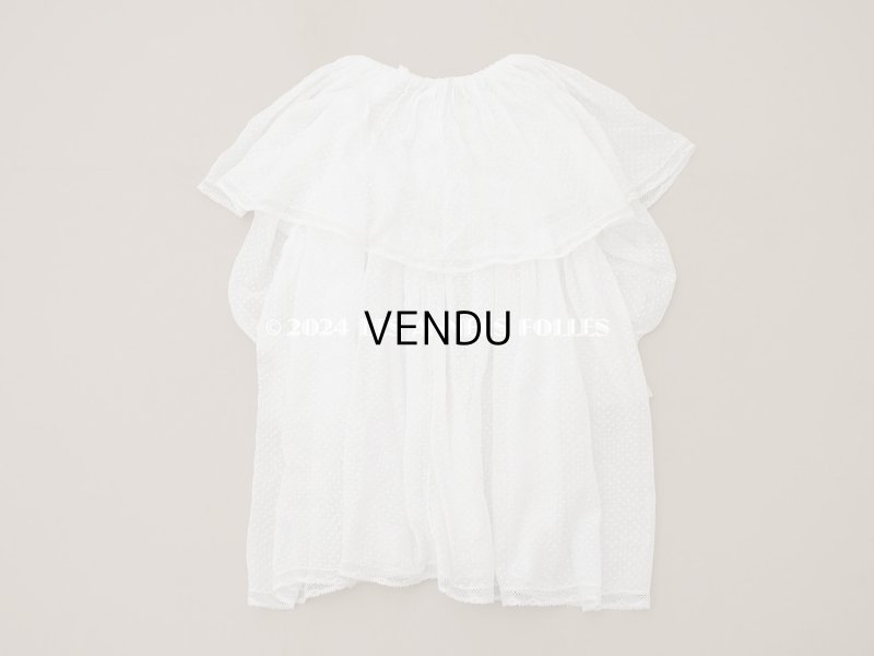 画像9: 1900年頃 アンティーク ドールドレス　ドット刺繍のコットンファブリック ベビードレス　