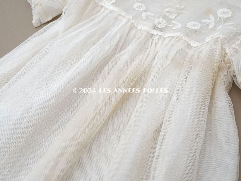 画像8: アンティーク 洗礼式のベビードレス パフスリーブ プリンセスレース