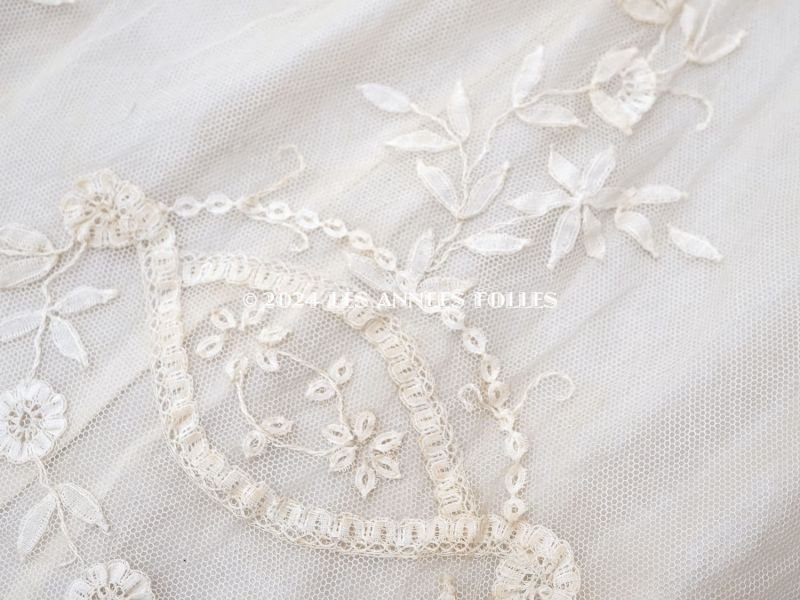 画像10: アンティーク 洗礼式のベビードレス パフスリーブ プリンセスレース