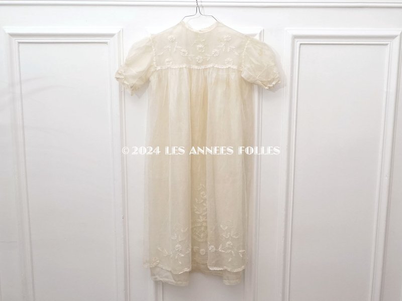 画像3: アンティーク 洗礼式のベビードレス パフスリーブ プリンセスレース