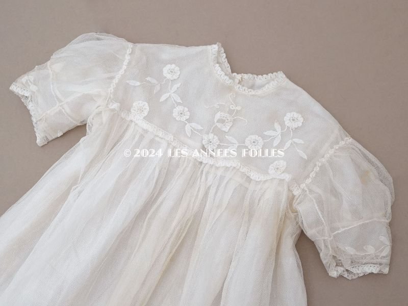 画像4: アンティーク 洗礼式のベビードレス パフスリーブ プリンセスレース