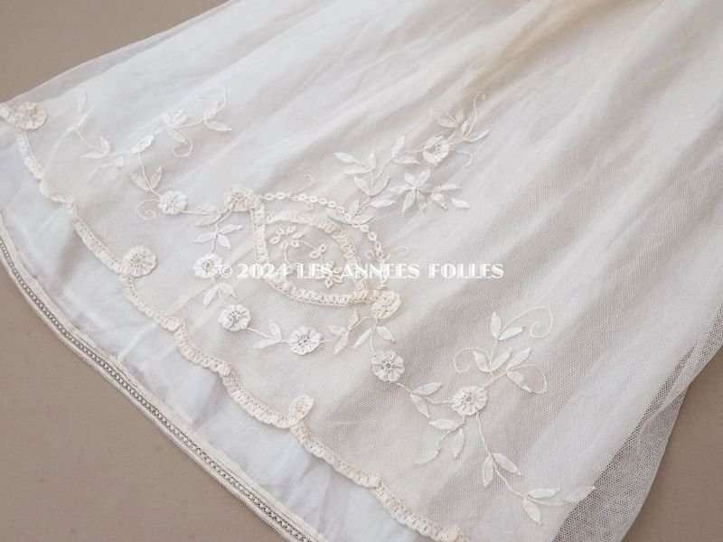 画像9: アンティーク 洗礼式のベビードレス パフスリーブ プリンセスレース