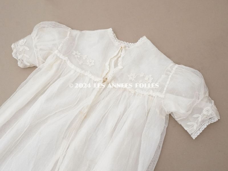 画像13: アンティーク 洗礼式のベビードレス パフスリーブ プリンセスレース