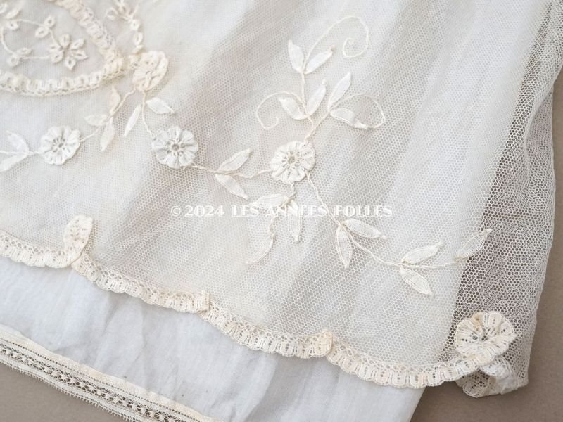 画像12: アンティーク 洗礼式のベビードレス パフスリーブ プリンセスレース