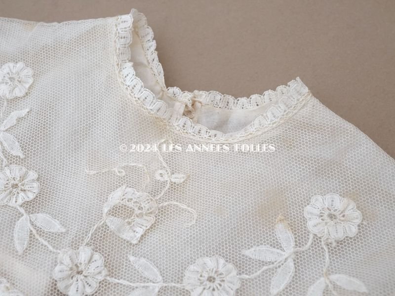 画像5: アンティーク 洗礼式のベビードレス パフスリーブ プリンセスレース