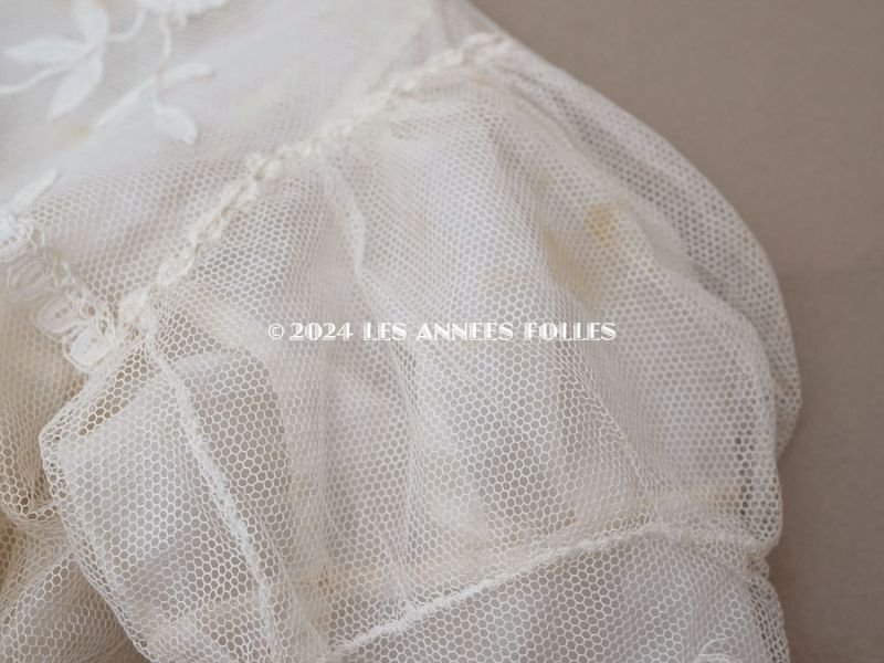画像6: アンティーク 洗礼式のベビードレス パフスリーブ プリンセスレース