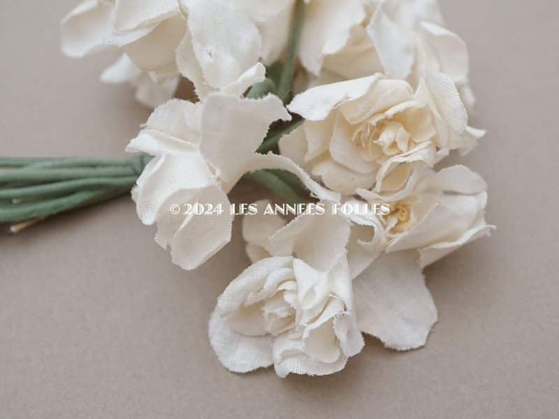 画像3: アンティーク 白菫の布花 パルマ菫