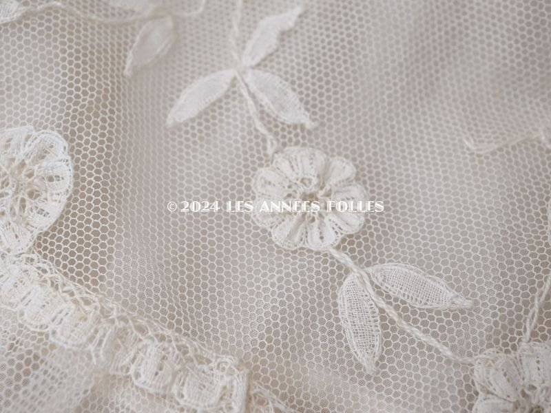 画像7: アンティーク 洗礼式のベビードレス パフスリーブ プリンセスレース