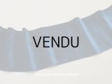 19世紀末 アンティーク シルク製 幅広 ベルベットリボン ブルー 0.87m 幅10cm 
