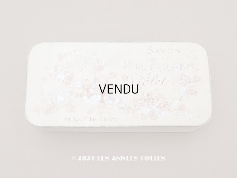画像1: 19世紀末 アンティーク 菫のソープーボックス SAVON AUX VIOLETTES DE PARME - VIOLET PARIS -