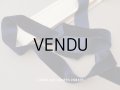 19世紀末 アンティーク シルク製 ベルベットリボン ダークブルー 3.44m 37mm幅 ダブルフェイス